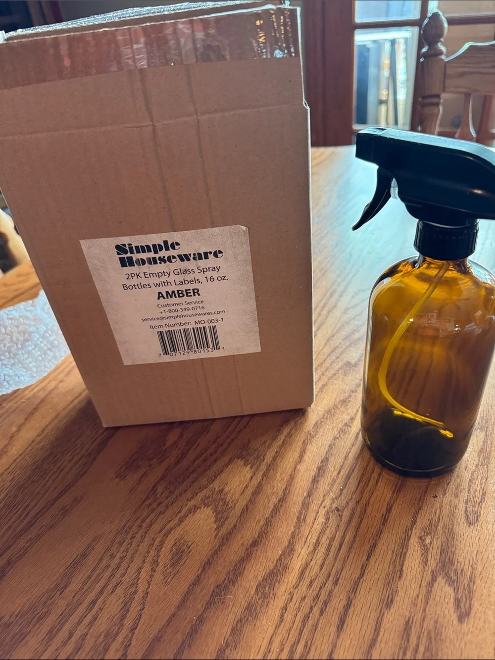 Amber Glass Spray Bottle - 16 oz (4 bottles total-selling all as a set)
